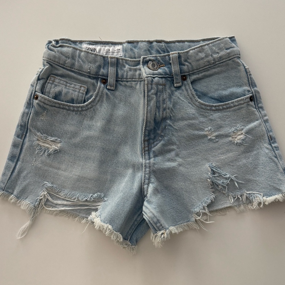 Zara Girl’s Blue Jean Shorts Distressed